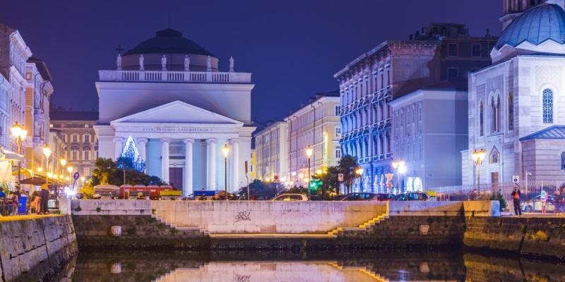 Life in Trieste-san antonio-Canal Grande with Sant'Antonio Church