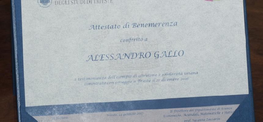 Riconoscimento allo studente Alessandro Gallo-Immagine-