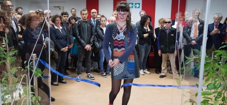 Inaugurata la Biblioteca di studi umanistici-Taglio del Nastro Biblioteca-