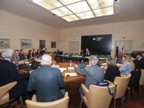 Visita della Commissione di Esperti della Valutazione (CEV)-CEV 1-La visita della CEV in svolgimento in sala Cammarata del Rettorato