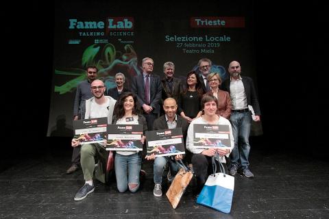 The winners of FameLab Trieste 2019-Famelab 2019 winners-Ph. Massimo Goina
