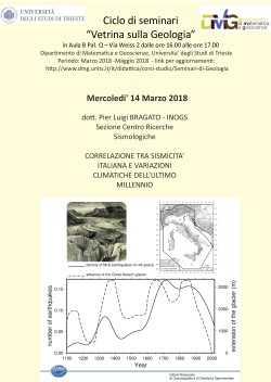 Correlazione tra sismicità italiana e variazioni climatiche dell'ultimo millennio-Locandina Geologia-