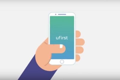 Queue ticket dispenser with the ufirst app-ufirst-